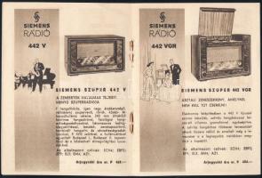 1941 Siemens rádió képes prospektusa, Scheerer Lajos rádióműszerész, 10p