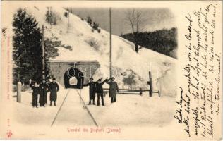 1905 Busteni, Tunelul, Jarna / railway tunnel in spring covered in snow (EK)