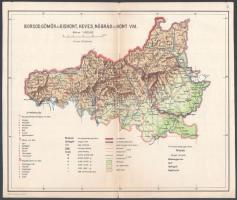Borsod, Gömör és Kishont, Heves, Nógrád és Hont vármegye térképe, 1:800 000, 24,5×29 cm