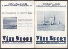 1942-1943 A Vízi Sport című újság szórvány számai, 1942/5, 1943/3, 12, összesen 3 db