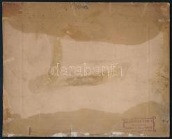 cca 1915 Budapest, katonák vonulnak a Margit hídon, kartonra kasírozott fotó, 11×15 cm