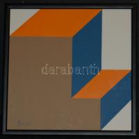 Dévényi János (1953-) Optikai hasáb akril-papír, szigált, keretben 30x30 cm