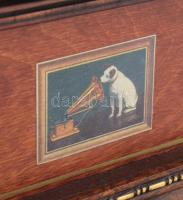 His Master's Voice gramofon. Korának megfelelő állapotban, m: 49 cm, nem kipróbált