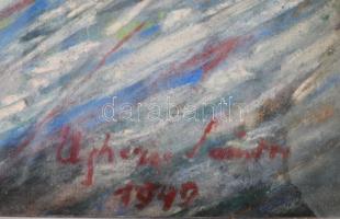 Olvashatatlan jelzéssel: Napraforgók. Pasztell, papír. Jobb felső sarkában ázásnyommal. 42,5x57,5 cm...