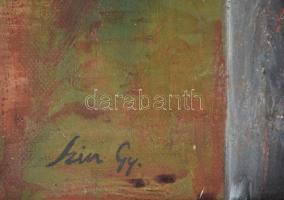 Szin Gy jelzéssel: Női aktok. Olaj, vászon, sérült. 41x69 cm. Fakeretben