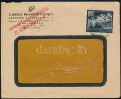 1942 Újpesti Posztógyár R.T. futott üzleti levél