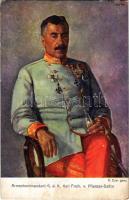 1916 Armeekommandant G.d.K. Karl Freiherr v. Pflanzer-Baltin. Offizielle Karte für Rotes Kreuz, Kriegsfürsorgeamt, Kriegshilfsbüro Nr. 272. K.F.A. Heerführer-Serie / WWI Austro-Hungarian K.u.K. military art postcard, General of Cavalry, Army Commander s: H. Eder (EK)