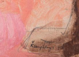 Zemplényi Magda (1899-1965): Alakok. Vegyes technika, vászon, jelzett. 57,5×77,5 cm. Fakeretben