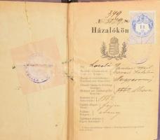 1896 Házalókönyv 1Ft illetékbélyeggel hölgy részére, dísz- rövid- és pamutárukkal