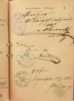 1886 Házalókönyv 1Ft illetékbélyeggel helyiség pecsétekkel