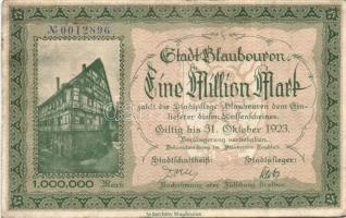 Német Birodalom/Weimari Köztársaság/Blaubeuren 1923.10.31. 1000.000M T:II