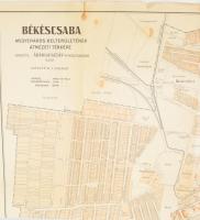 1930 Békéscsaba megyei város belterületének átnézeti térképe, tervezte: Ádám Gusztáv, 1:10 000, kiad...