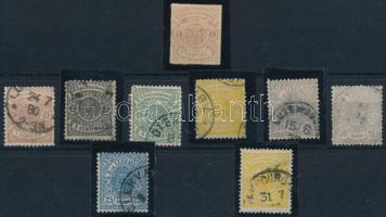 1872-1882 Forgalmi bélyegek Mi 24 + 27-31 + 33 + 39A (Mi EUR min. 276.-) (Mi 24, 31 papírelvékonyodás / thin paper)