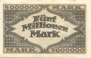 Német Birodalom/Weimari Köztársaság/Hamburg/Hugo Stinnes Linien 1923.8.18. 5000.000M piros sorszámma...