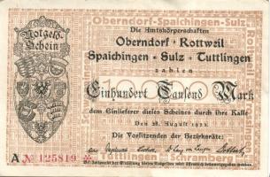 Német Birodalom/Weimari Köztársaság/Oberndorf, Rottweil, Spaichingen, Sulz, Tuttlingen 1923.8.28. 10...