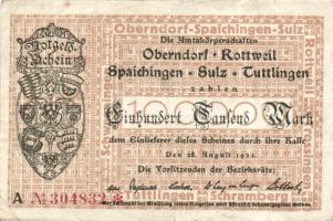 Német Birodalom/Weimari Köztársaság/Oberndorf, Rottweil, Spaichingen, Sulz, Tuttlingen 1923.8.28. 10...