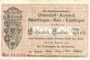 Német Birodalom/Weimari Köztársaság/Oberndorf, Rottweil, Spaichingen, Sulz, Tuttlingen 1923.8.28. 10...