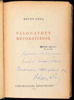 Képes Géza: Válogatott műfordítások. A szerző, Képes Géza (1909-1989) József Attila-díjas költő, műf...
