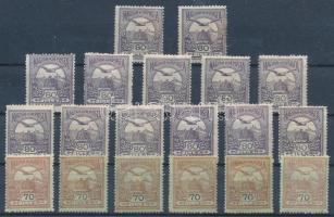 1913 Turul 70f 6 db bélyeg + 80f 13 db bélyeg (5.700)