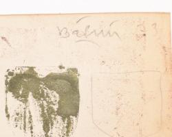 Bálint jelzéssel: Motívumok. Vegyes technika, papír, paszpartuban. 29x41 cm