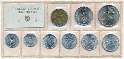 1980. 2f-10Ft (9xklf) érmés forgalmi sor fóliatokban T:UNC Adamo FO13