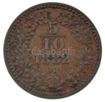 1882KB 5/10kr Cu T:AU,XF kis patina 
Hungary 1882KB 5/10 Kreuzer Cu C:AU,XF small patina Adamo M3.1
