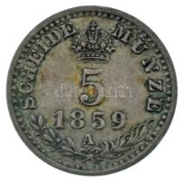 Ausztria 1859A 5kr Ag "Ferenc József" T:AU,XF patina Austria 1859A 5 Kreuzer Ag "Fran...