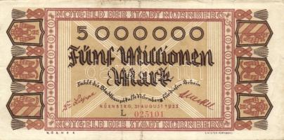 Német Birodalom/Weimari Köztársaság/Nürnberg 1923.8.31. 5000.000M "L" T:II/III