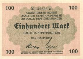 Német Birodalom/Weimari Köztársaság/Halle 1922.09.25. 100M, 500M T:I,I-