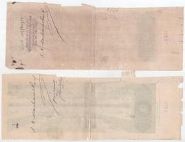 Budapest 1881. 3db kitöltött váltó bélyegzésekkel, sorszámkövetők, bélyegzésekkel T:F szakadások