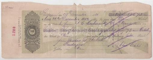 Budapest 1881. 3db kitöltött váltó bélyegzésekkel, sorszámkövetők, bélyegzésekkel T:F szakadások