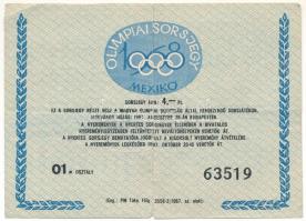 1967. &quot;Olimpiai Sorsjegy Mexikó 1968&quot; T:VG középen szakadás, ragasztva