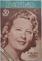 1940-1944 Délibáb c. színházi folyóirat 10 db száma, a címlapokon Somogyi Erzsi, Szeleczky Zita, Hon...