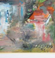 Séday Éva (1929-2011): Táj. Olaj, farost, jelzett. Dekoratív fakeretben, 40×30 cm