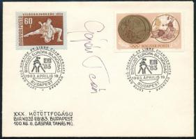 1983 Gáspár Tamás birkózó aláírása Birkózó EB FDC-n