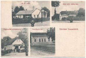 1917 Gávavencsellő, Vencsellő; M. kir. posta, Római katolikus lelkészlak, Takarékpénztár, kisvasút vasúti sín, Fogyasztási Szövetkezet üzlete. Szilágyi Arthur műintézetéből (Rb)