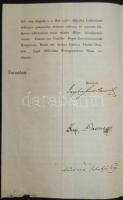 1809 Katonai témájú helytartótanácsi leirat  Brunswick József országbíró, Pest megye főispánja, Darvas Ferenc költö, tanácsos, Pest megye követe, Jakabfalvay András helytartótanácsi titkár aláírásaival