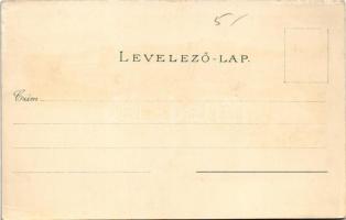 Budapest, Kir. vár és várbazár, Lánchíd. O.Z.M. Art Nouveau, floral, litho (Rb)