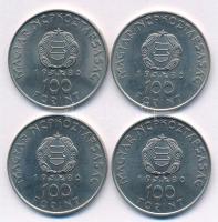 1980. 100Ft Ni "Szovjet-magyar közös űrrepülés" (4x) T:AU Adamo EM61