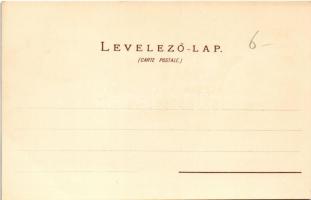 Budapest, Népszínház, Andrássy út, villamos, Lánchíd. Gebr. Künzli Nr. 2. Art Nouveau, floral, litho