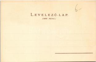 Budapest, Széchenyi szobor, látkép. Gebr. Künzli Nr. 4. Art Nouveau, floral, litho