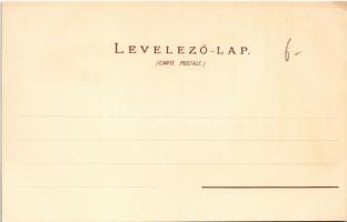 Budapest, Buda látképe, Deák szobor, Margitsziget. Gebr. Künzli Nr. 5. Art Nouveau, floral, litho (E...