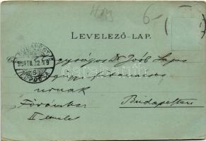 1899 (Vorläufer) Szeged, Széchenyi tér, Városháza, Városi színház, Közúti vashíd a rakparttal, Híd u...