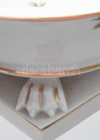 Herendi , Óherendi eton mintás porcelán talpas kínáló tál. Kézzel festett, jelzett, hibátlan d: 15 c...