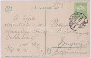 1916 Sátoraljaújhely, Fő tér. Vasúti levelezőlapárusítás 20. sz. 1915. (EK)