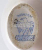 Aquincum porcelán. Balatonaligai emlék. Kézzel festett, jelzett, hibátlan 10 cm
