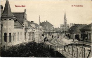 1912 Szombathely, Ó-Perinti utca, híd, templom (Rb)