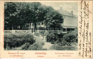 1900 Budapest II. Hűvösvölgy, Holtzspach-féle Vigadó az Orvvadászhoz. Ifj. Holtzspach Nándor kiadása