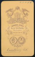 cca 1870 Kadelburg ük, keményhátú fotó Borsos József pesti műterméből, 10,5×6,5 cm