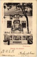 1899 (Vorläufer) Kiskőrös, Petőfi szobor feldíszítve. Majoros Pál kiadása